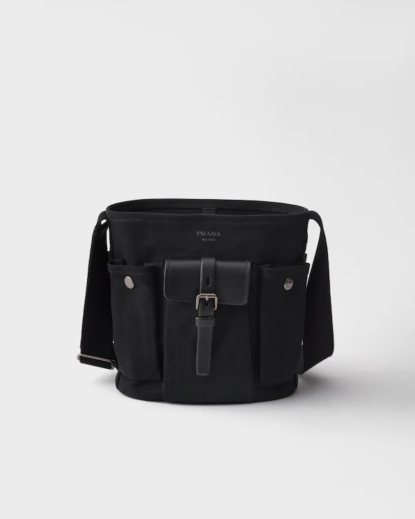 Borsa mini bucket in tela e pelle Prada Route