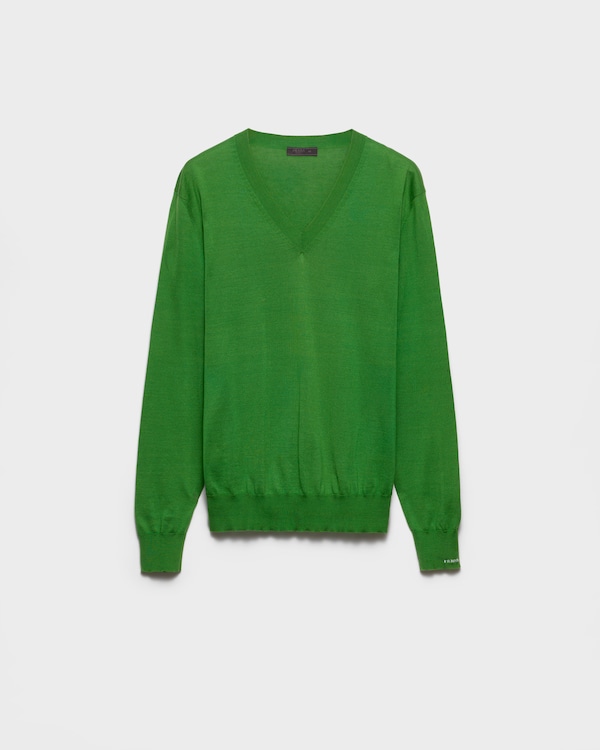 Pullover in cotone con scollo a V
