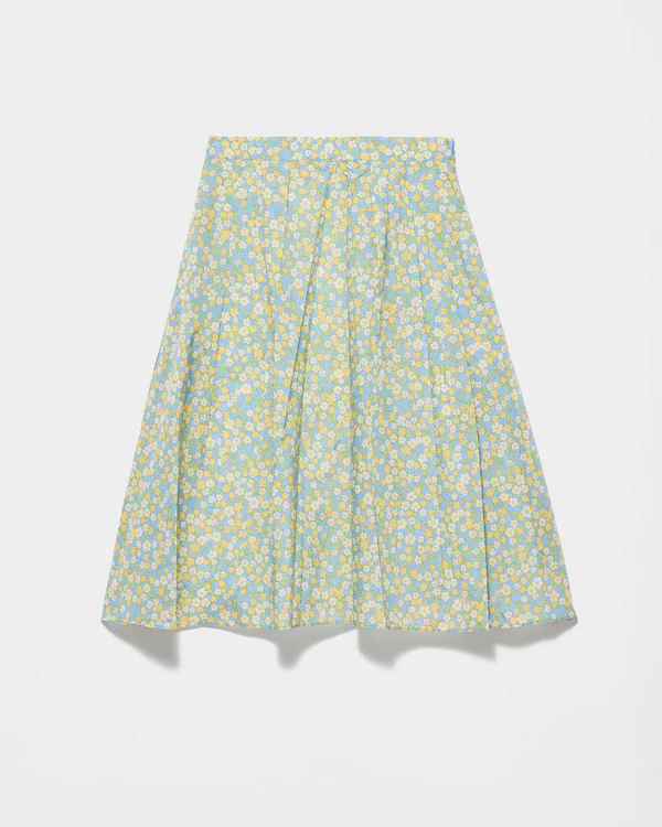 Gonna con stampa floreale intera in Re-Nylon