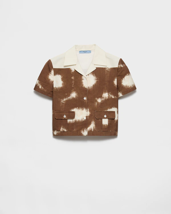 Camicia in tela con stampa