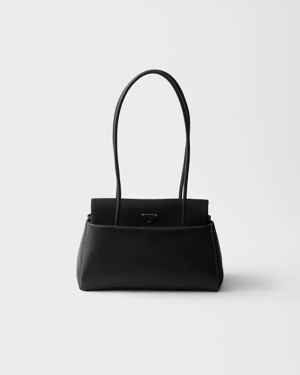 Borsa in pelle Prada Passage media con cerniera in Re-Nylon
