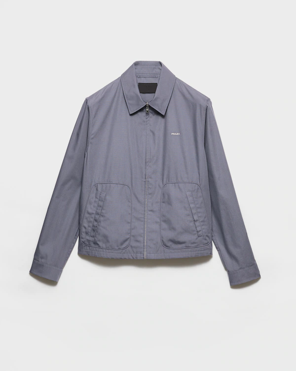 Giacca blouson con cerniera in cotone tecnico