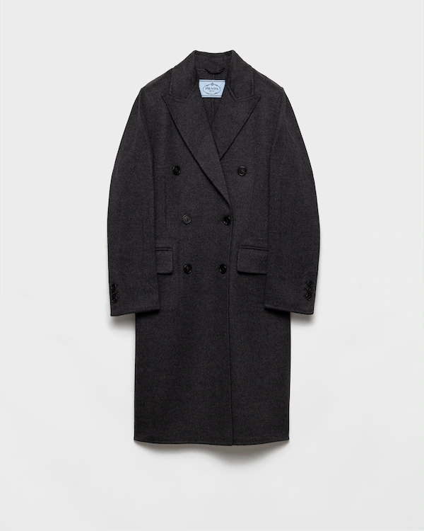 Cappotto doppiopetto in doppio cashmere