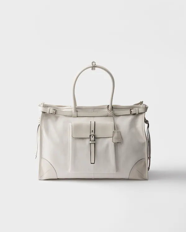 Borsa a tracolla Prada Bonnie in denim e pelle