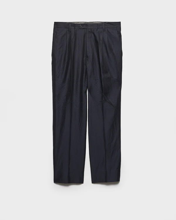 Pantaloni in cotone e seta