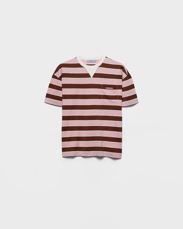 T-shirt in cotone lisle a righe Bayadere