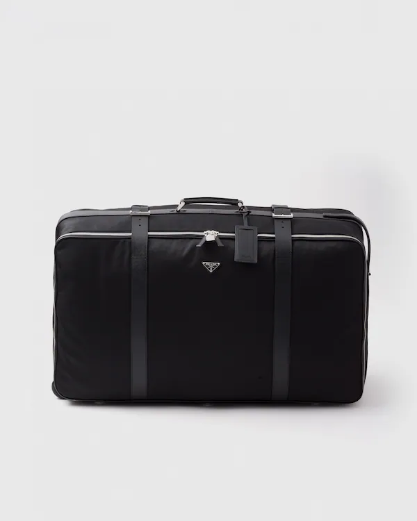 Valigia in Re-Nylon e pelle Saffiano media