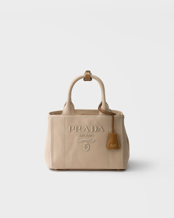 Borsa Prada Jardinière in tela di cotone piccola