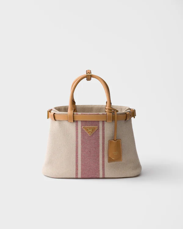 Borsa Prada con fibbia in tela e pelle