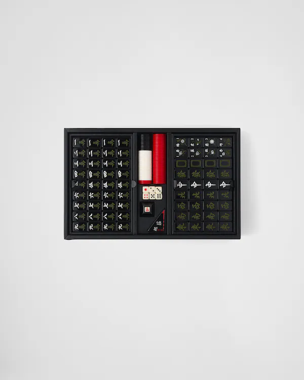 Gioco di Mahjong in pelle Saffiano