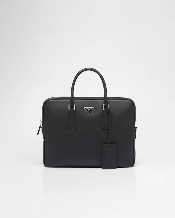 Borsa da lavoro in pelle Saffiano
