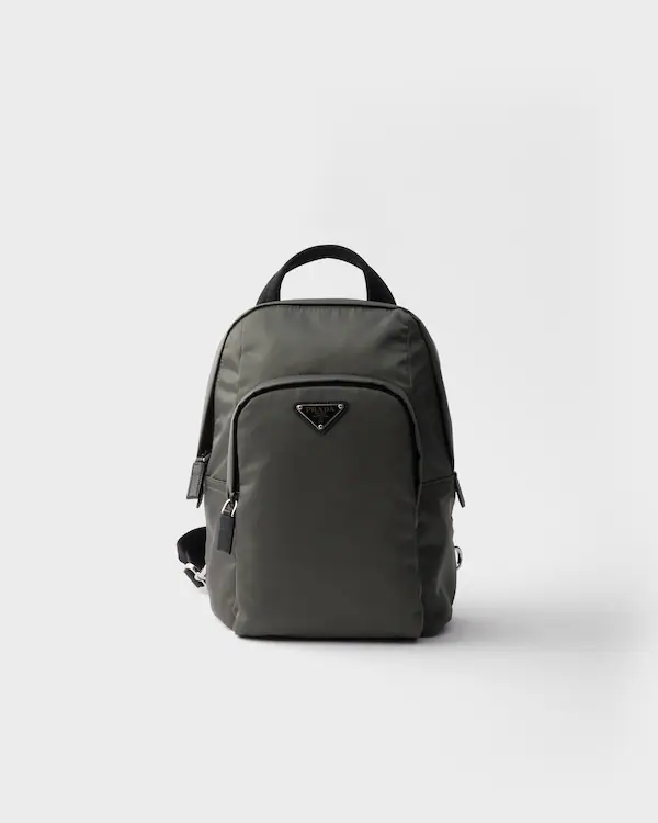 Zaino in Re-Nylon e pelle Saffiano