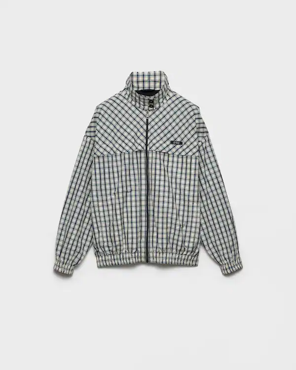 Giacca blouson a quadretti in chambray Giacca blouson a quadretti in chambray