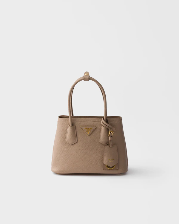 Borsa mini in pelle Saffiano doppio Prada
