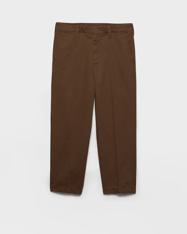 Pantaloni in gabardine di cotone