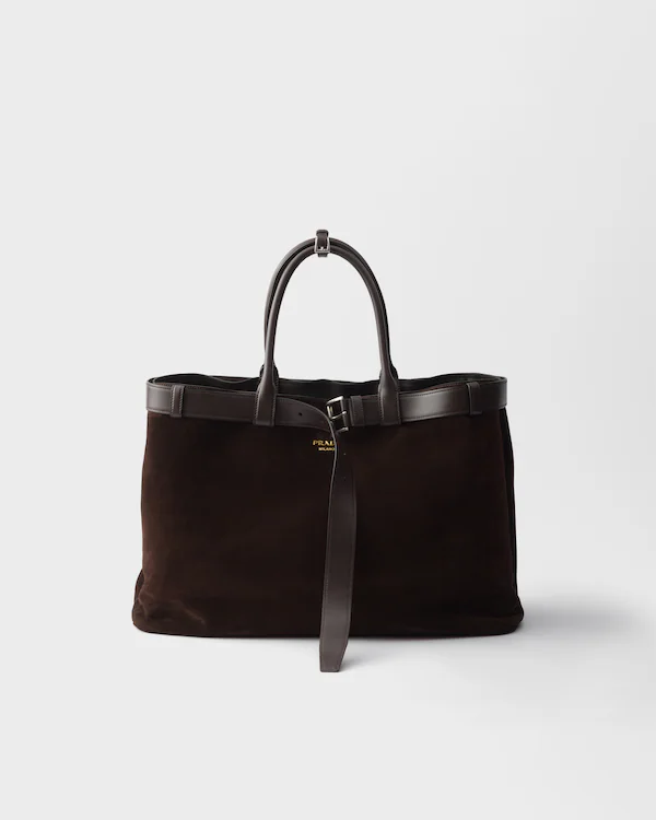 Borsa in camoscio Prada con fibbia e cinturino