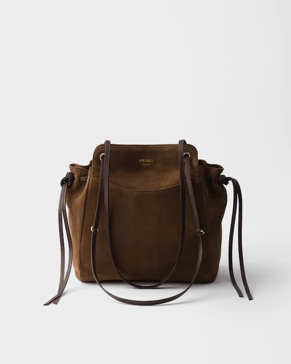 Borsa a tracolla Prada Carry in suede medio