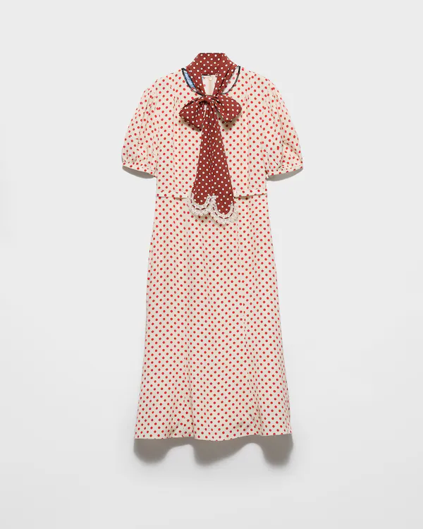 Vestito in marocain a pois