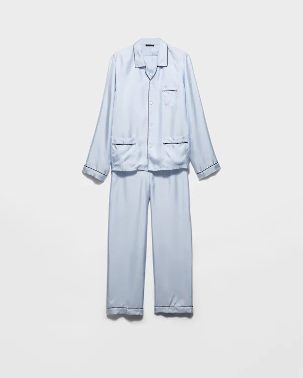 Pigiama in twill di seta