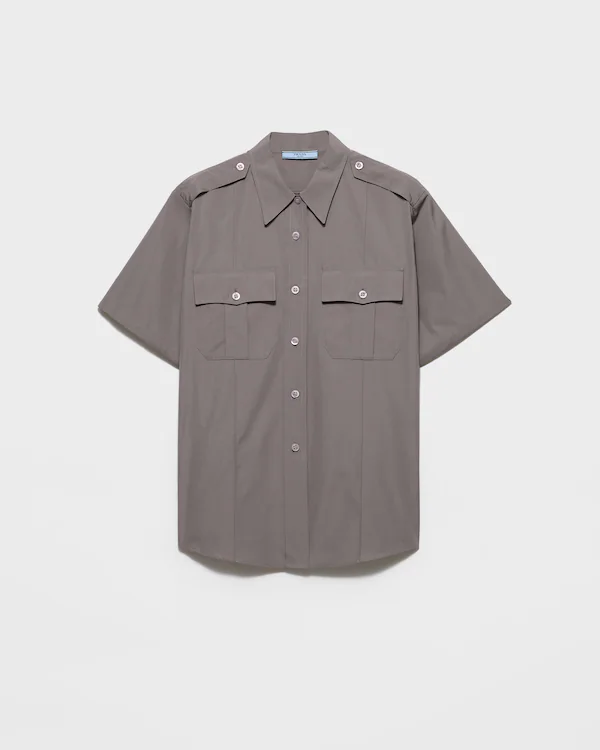 Camicia in popeline a maniche corte
