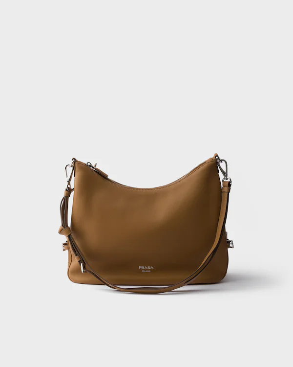 Borsa a tracolla in pelle grande Prada