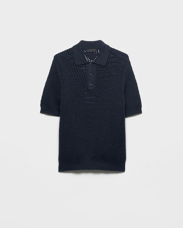 Maglia polo in lino e cotone