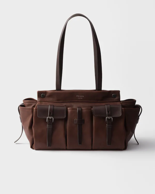 Borsa tote in pelle grande Prada Route