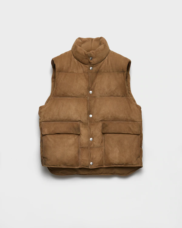 Gilet in pelle scamosciata