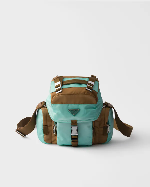 Borsa a tracolla in Re-Nylon e pelle antigua