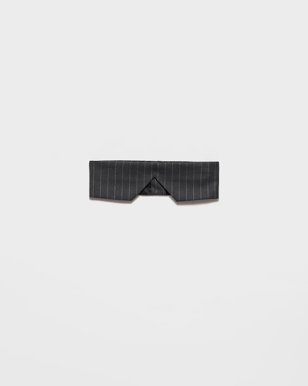 Top bandeau in lana con righe sottili