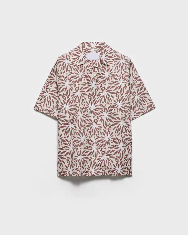 Camicia da bowling in cotone stampato
