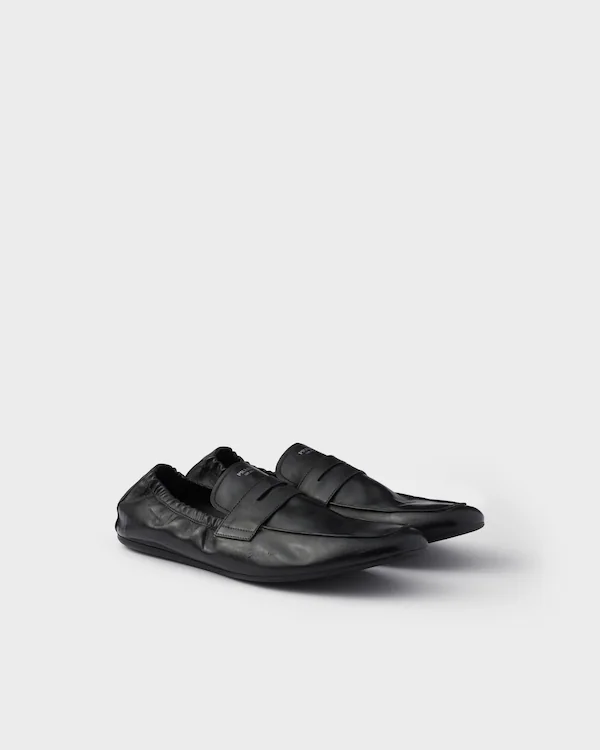Loafers in pelle antigua con effetto sformato