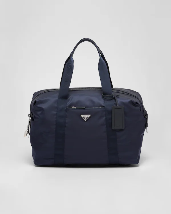Borsa da viaggio in Re-Nylon e pelle Saffiano