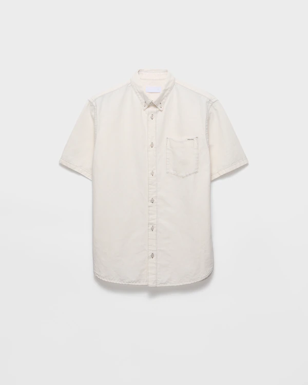 Camicia a maniche corte in chambray